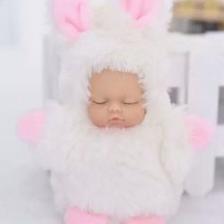 girl white Easter basket BUNNY Rabbit BABY infant DOLL GIFT 🎁