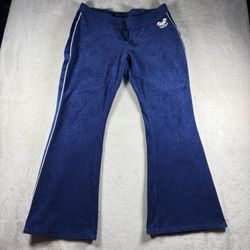 Y2K Juicy Couture Women's XL Navy Blue Velour Flare Track Pant Pickleball #1840
