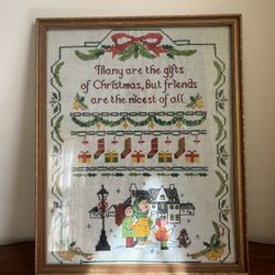 Cross Stitch Many are the Gifts of Christmas 18 3/8” x 14 13/16” 