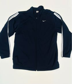 Nike Tribute Broken Zipper Track Jacket Navy Blue White Stripe Men’s Size XXL