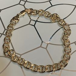 Gold Plated Bracelet 8.5” 7mm