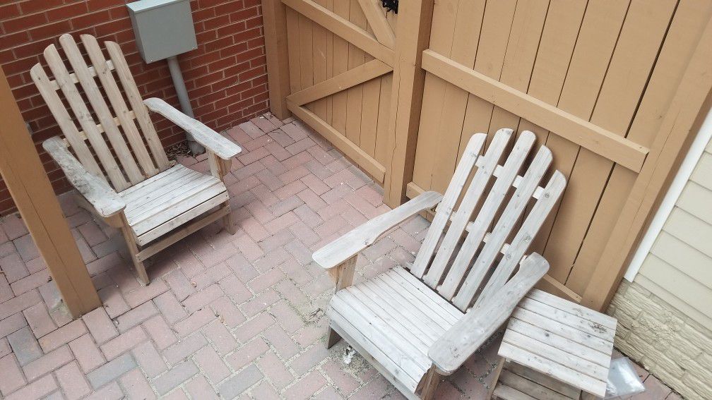 2 Adirondack Chairs and Table