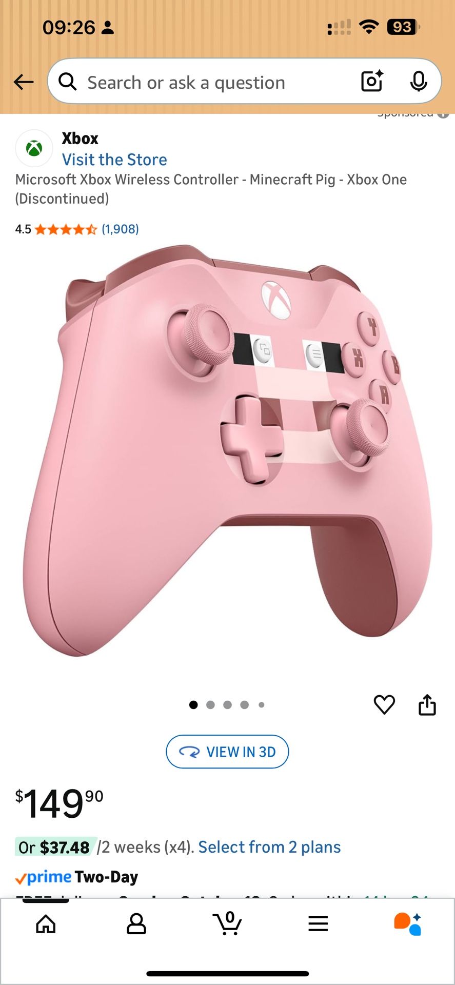 Microsoft Xbox Wireless Controller - Minecraft Pig - Xbox One