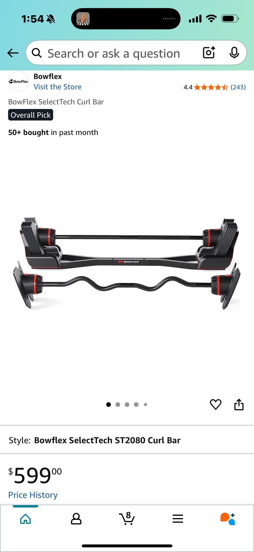 Bowflex Adjustable Curl Bar And Straight bar