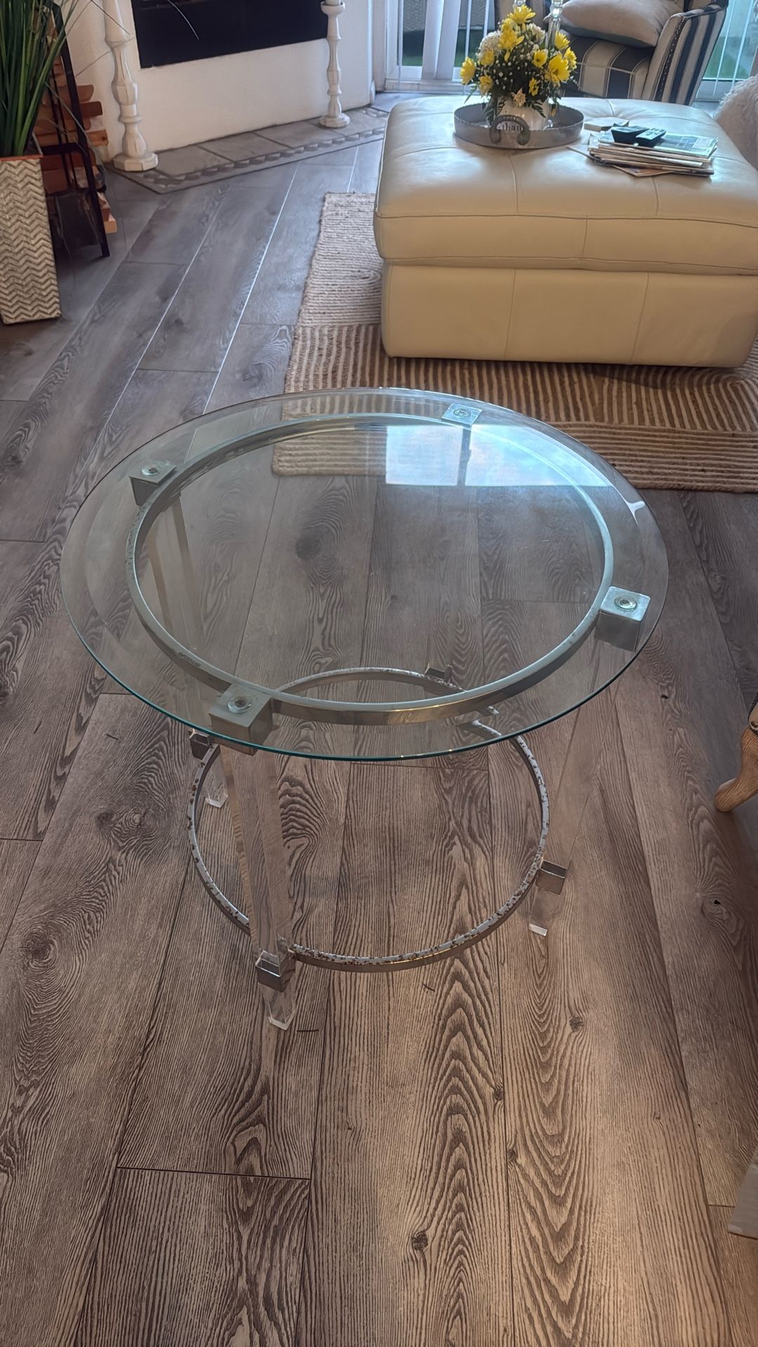 Beautiful Glass Chrome End Table