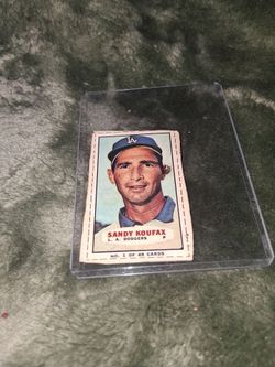 Rare 1964 Sandy Koufax vintage Bazooka Handcut card