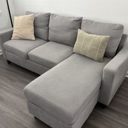 Gray convertible sectional sofa couch