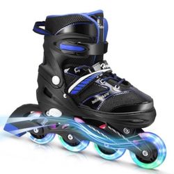 Hawkeye inline skates for kids and adults with light up wheels adjustable roller