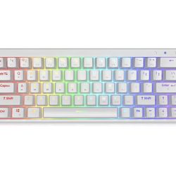 Wireless Mechanical Gaming Keyboard,RGB Blacklit PBT keycaps Type-C 63keys Bluetooth5.1/Wireless/Wried Gaming Keyboard 