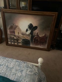 Big cowboy painting