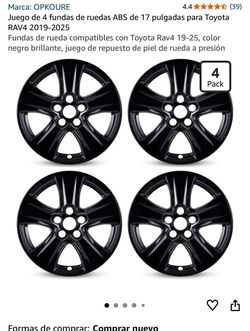 Toyota RAV4 2019-2025 17-Inch Wheel Covers – Gloss Black – Set of 4 – New