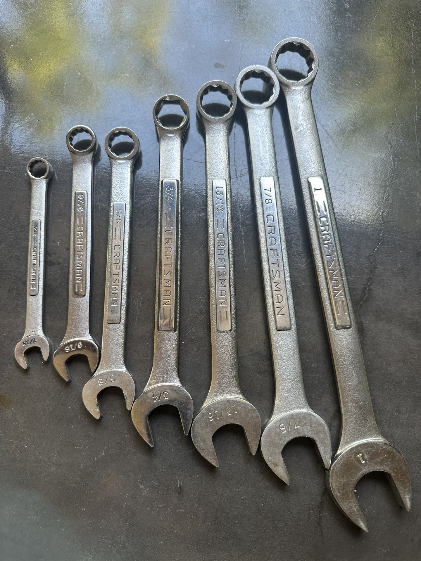 Vintage Craftsman USA Combination Wrench Set – 7 Pc SAE (7/16” to 1”)