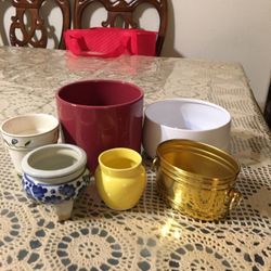 Total Of 6 Pot and Container For Plants 