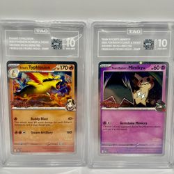 Pokemon Ethan’s Typhlosion & TR Mimikyu Prerelease Staff Promo TAG 10