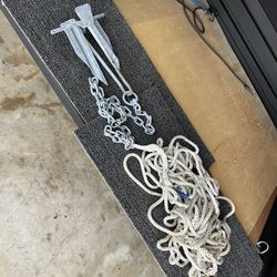 Boat, Anchor, Fishing Boat, Anchor Chain, And Rope
