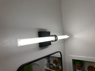 Bathroom Light Fixtures,Black 18W LED 360° Full Lighting Modern Wall Sconce Vanity Light with 5-Color Dimmable 3000K-6000K, 22.05inch Vanity Lighting 