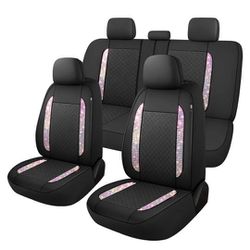 Bling Diamond Pattern Leather Car Seat Covers

