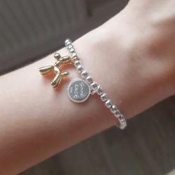 925 Sterling Silver Women's Dog Charm Bracelet Gift