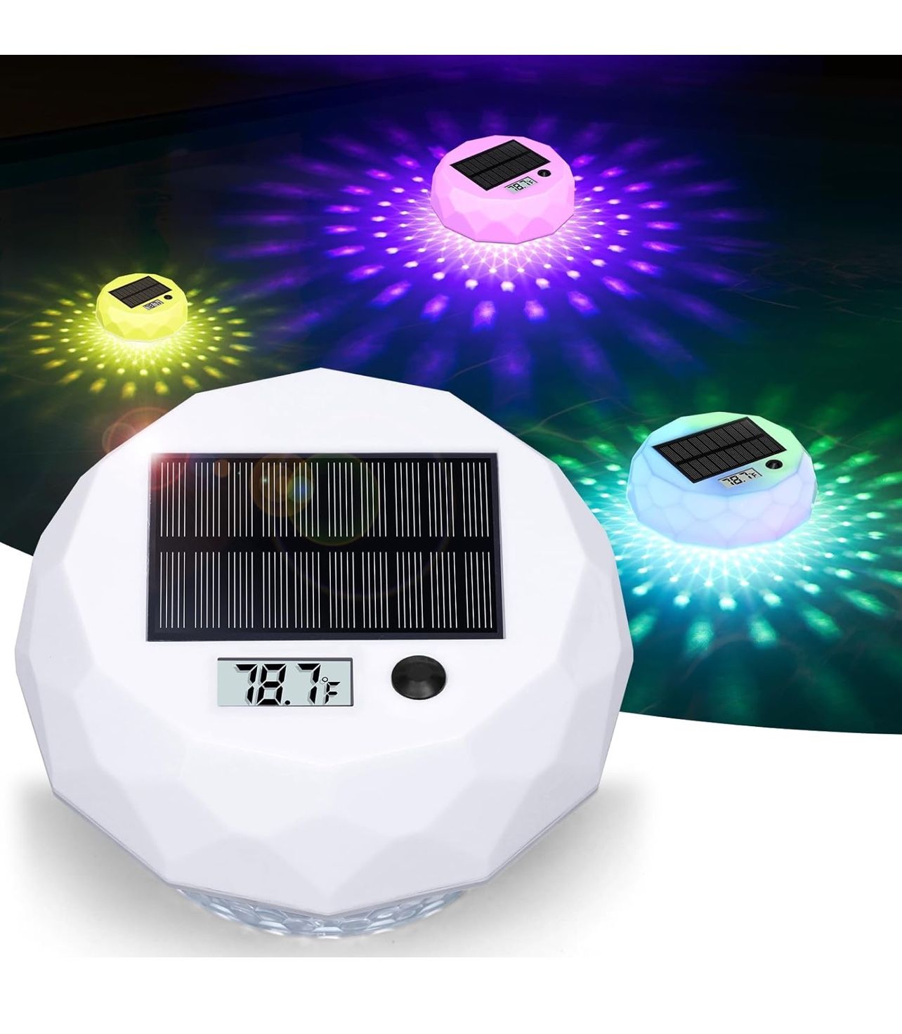 Pool Digital Thermometer With Solar Lights 