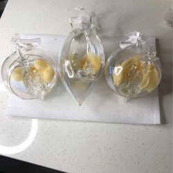 Esferas navideñas  Transparentes De Vidrio, Set De 3