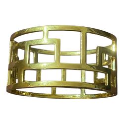 Bold Chunky Bangle Bracelet Gold Tone Hinge Clasp Closure Bracelet