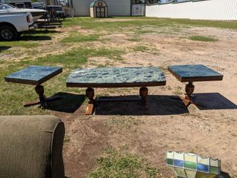 Green Marble Top Coffee and End Table Set