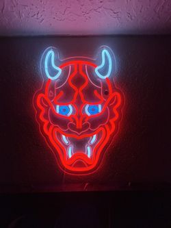 RGB DEMON HEAD SIGN