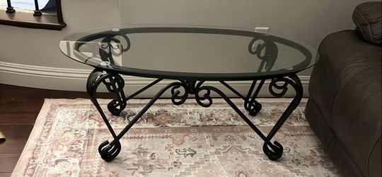 Mid Century Aluminum Coffee Table With temper Glass