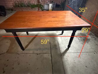 Wood Dining Table with Turned Legs
