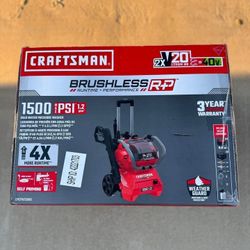 Craftsmen Cold Water Pressure Washer 1500 PSI 2xV20 Brushless - works with any water source - New