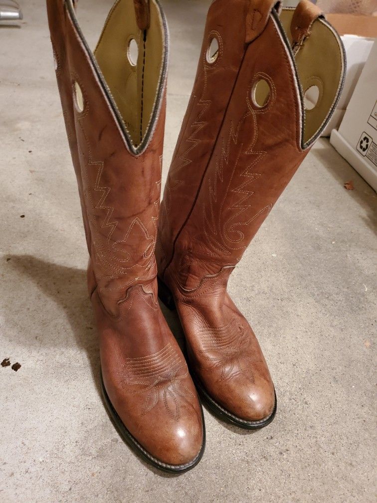 Cowboy Cowgirl Boots Leather Barely Worn