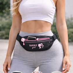 Barbie Pink Sport Waist Bag 💖 Cute & Trendy Fitness Belt