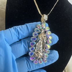 Necklace. And Virgin Maria.   $75. Gold Plated.  