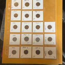 18 Vintage Wheat Back Pennies 