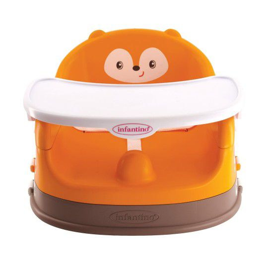 NEW! Infantino Grow-with-Me 4-in-1 Baby to Toddler High Chair Booster Seat, Unisex, Orange Fox