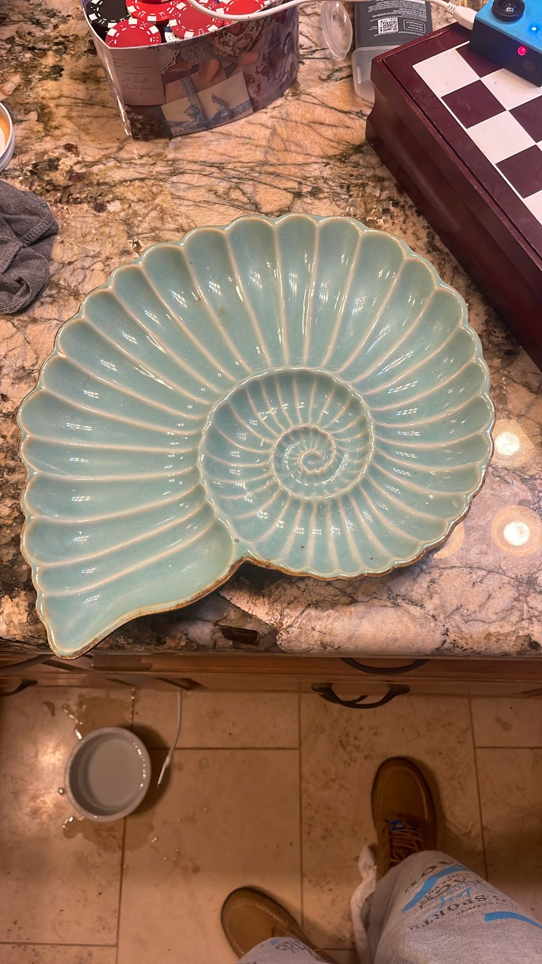 Spiraled jar, vase looking thing made out of crystal I think