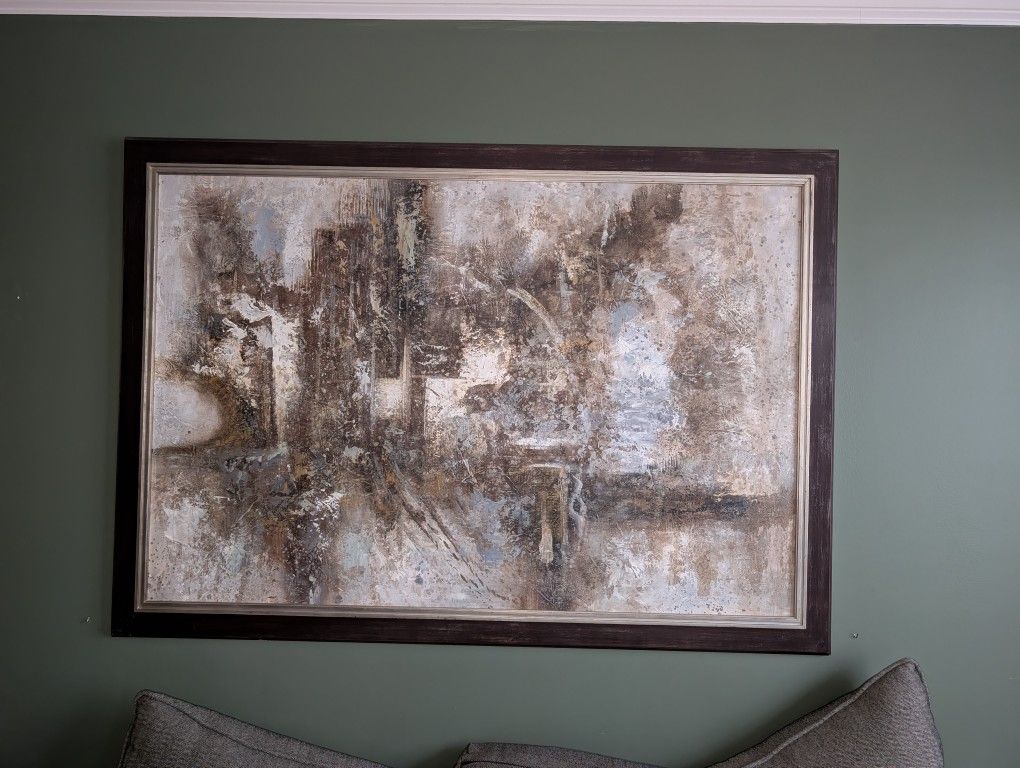 Large Modern Abstract Wall Art 6ft x 4ft – Framed (Like New)