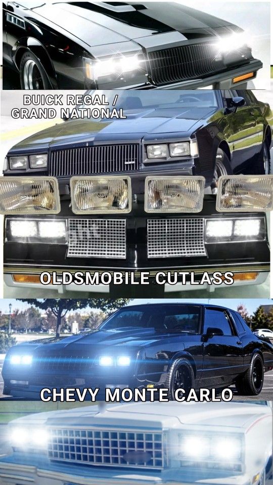 1980 To 1987 Cutlass, Regal, Monte Carlo, Grand Prix, Grand National G Body Glass LED Headlights