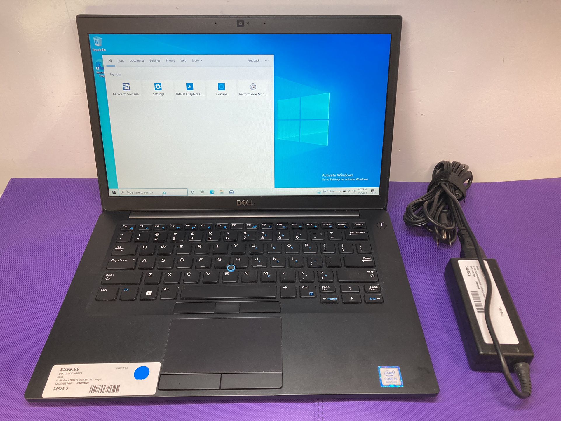 Dell Latitude 7490 14" FHD Laptop i5-8250U 1.60GHz 16GB RAM 512GB SSD 