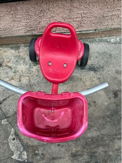 Red Kids Ride-On Toy with Wagon Attachment