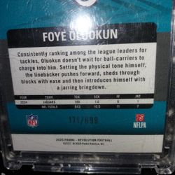 171/699 Rare FOYE OLUOKUN JACKSONVILLE JAGUARS PANINI REVOLUTION STORM #3 MINT