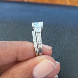 OBO. 10k White Gold Wedding Ring Set  