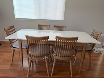 scandinavian designs Extendable dining table set 7 pieces