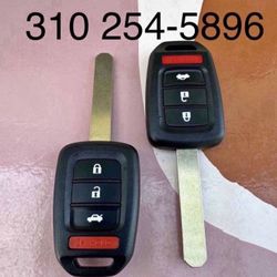 Honda Civic Accord Pilot CRV Fit Keys Llaves Y Controles Corte Incluido 