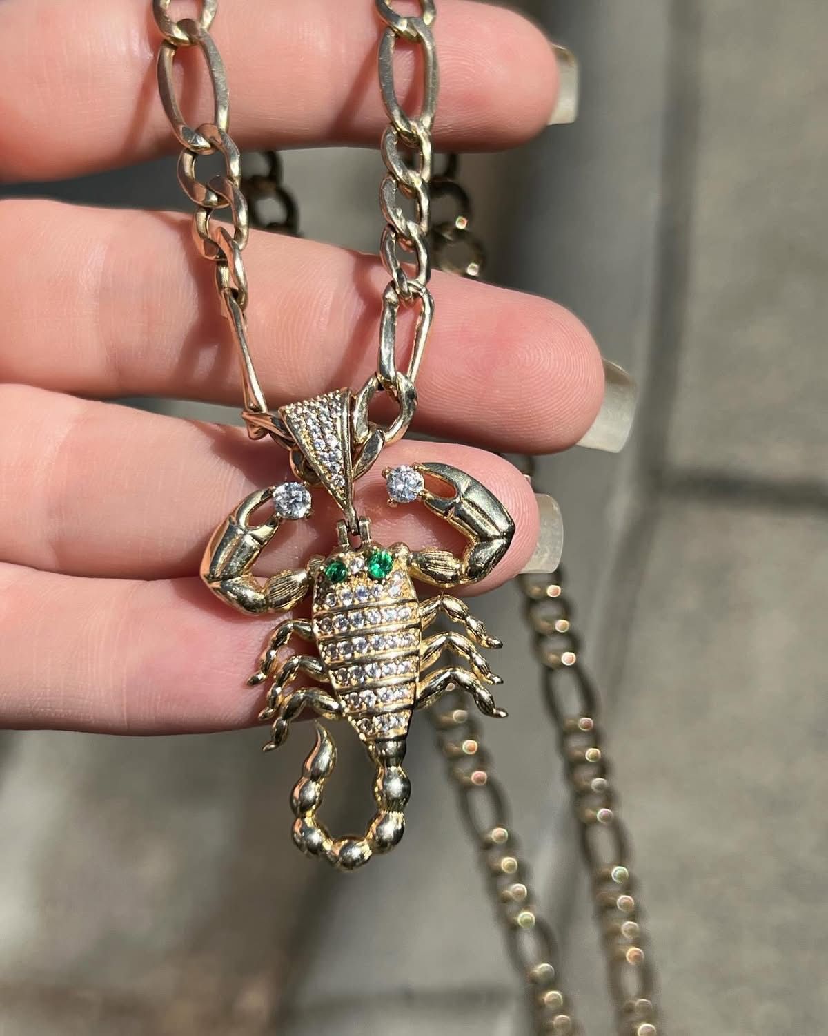 Solid 10k Chain And Scorpion Pendant Necklace - Chunky Piece