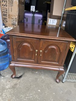 Solid Wood Square Side Table/Cabinet
