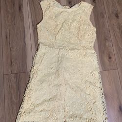New York and Company yellow lace dress
