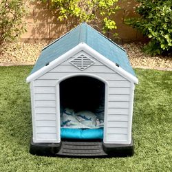 FDW Dog House Indoor Outdoor Durable Ventilate Pet Plastic Dog House for Small Medium Large Dogs Insulated Puppy Shelter Kennel Crate