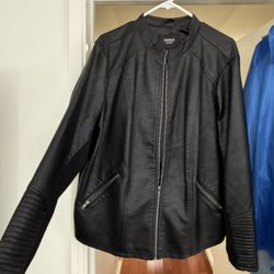 Faux Leather Biker Style Jacket 