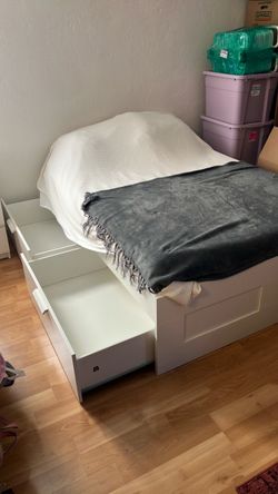 IKEA bed with storage and mattress